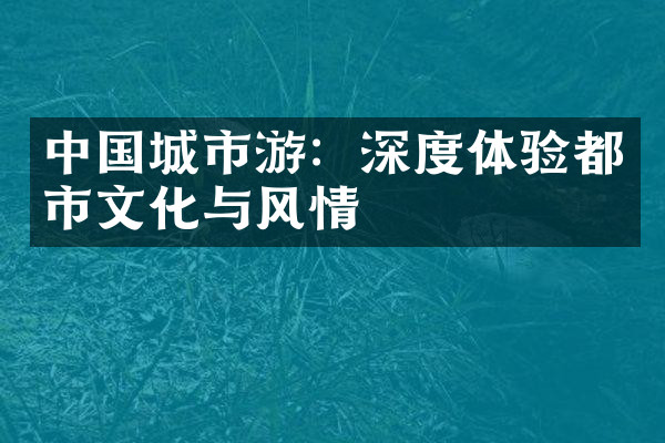 中国城市游：深度体验都市文化与风情