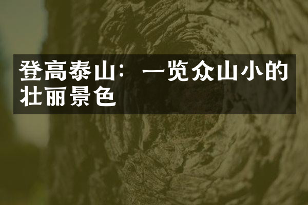 登高泰山：一览众山小的壮丽景色