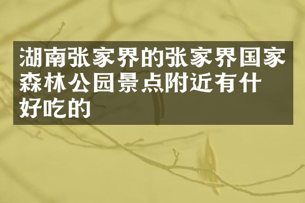 湖南张家界的张家界国家森林公园景点附近有什么好吃的
