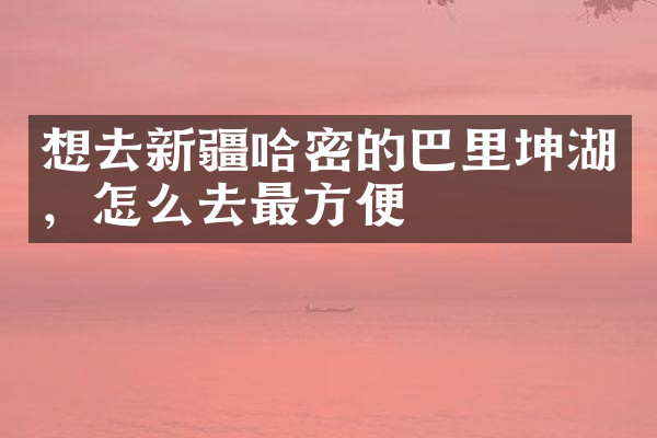 想去新疆哈密的巴里坤湖，怎么去最方便