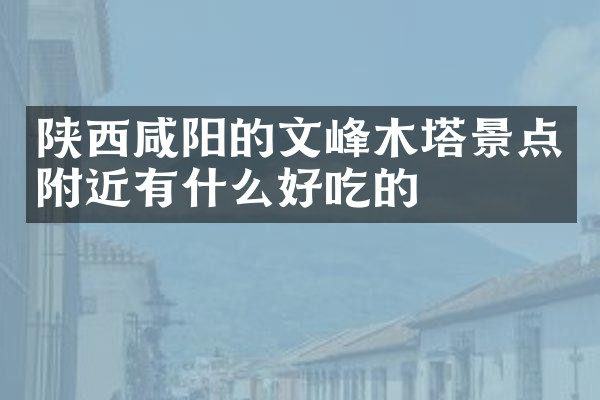 陕西咸阳的文峰木塔景点附近有什么好吃的