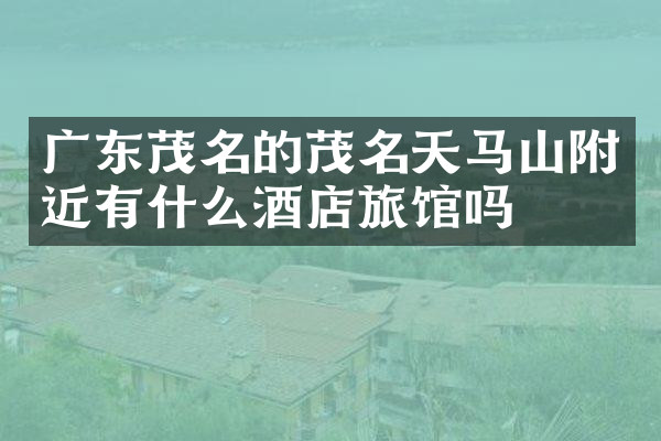 广东茂名的茂名天马山附近有什么酒店旅馆吗