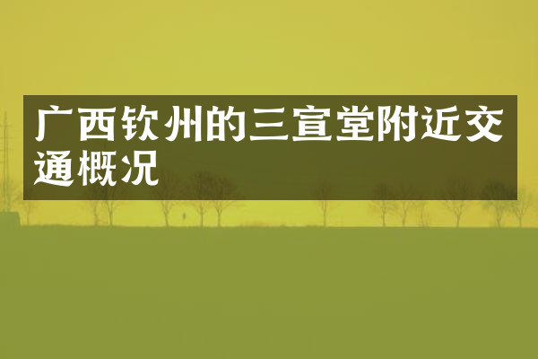 广西钦州的三宣堂附近交通概况
