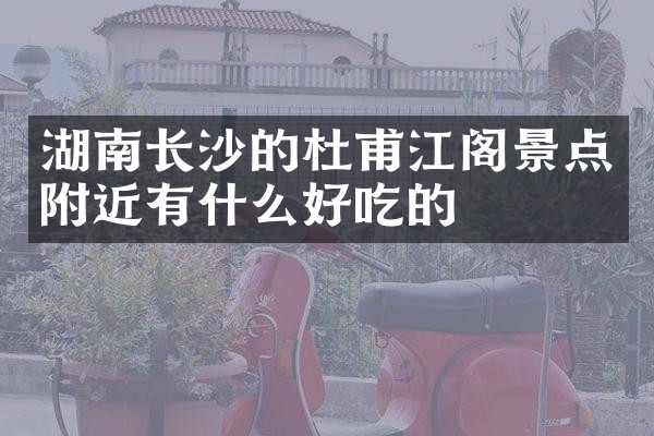 湖南长沙的杜甫江阁景点附近有什么好吃的