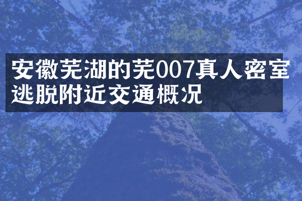安徽芜湖的芜007真人密室逃脱附近交通概况