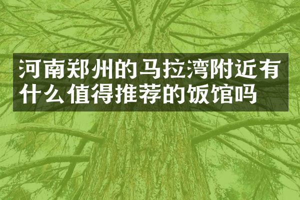 河南郑州的马拉湾附近有什么值得推荐的饭馆吗