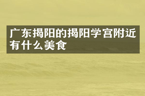 广东揭阳的揭阳学宫附近有什么美食