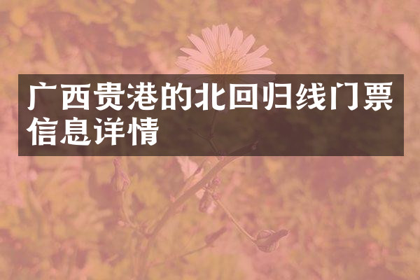 广西贵港的北回归线门票信息详情