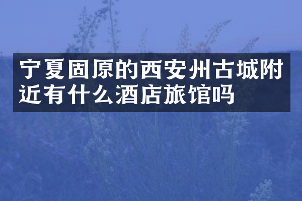 宁夏固原的西安州古城附近有什么酒店旅馆吗