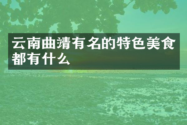 云南曲靖有名的特色美食都有什么