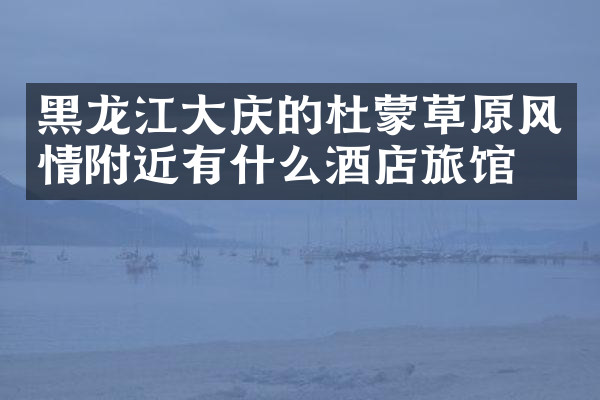 黑龙江大庆的杜蒙草原风情附近有什么酒店旅馆吗