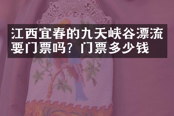 江西宜春的九天峡谷漂流要门票吗？门票多少钱？