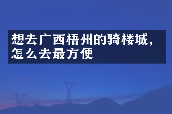 想去广西梧州的骑楼城，怎么去最方便