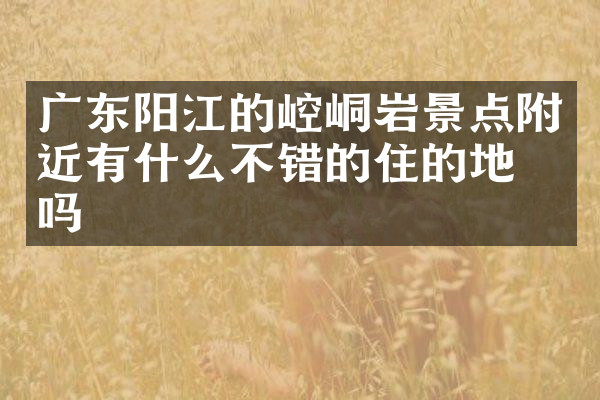 广东阳江的崆峒岩景点附近有什么不错的住的地方吗