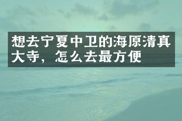 想去宁夏中卫的海原清真大寺，怎么去最方便
