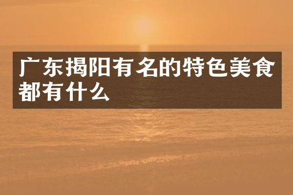 广东揭阳有名的特色美食都有什么