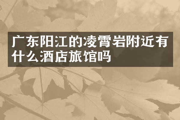 广东阳江的凌霄岩附近有什么酒店旅馆吗