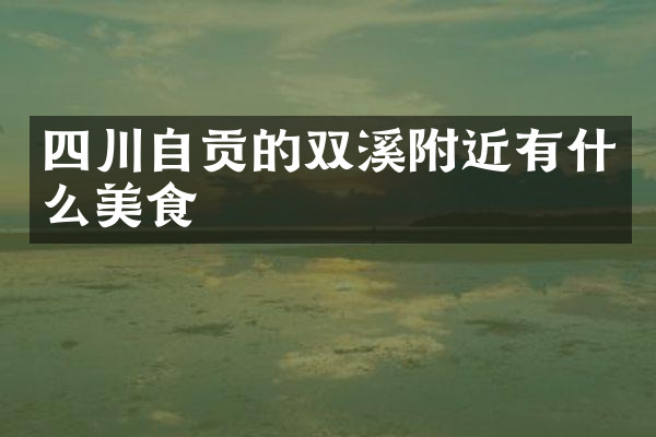 四川自贡的双溪附近有什么美食