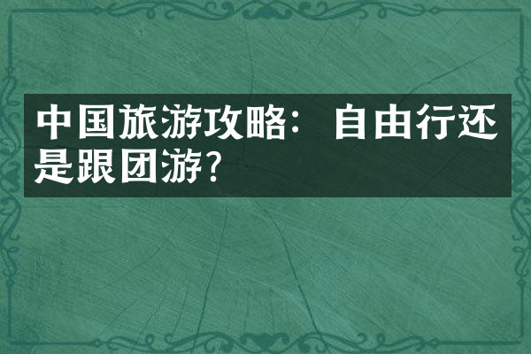 中国旅游攻略：自由行还是跟团游？