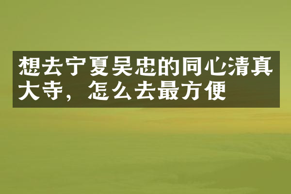 想去宁夏吴忠的同心清真大寺，怎么去最方便