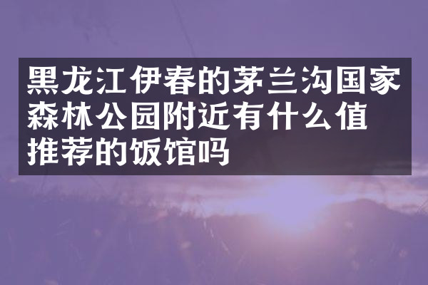 黑龙江伊春的茅兰沟国家森林公园附近有什么值得推荐的饭馆吗