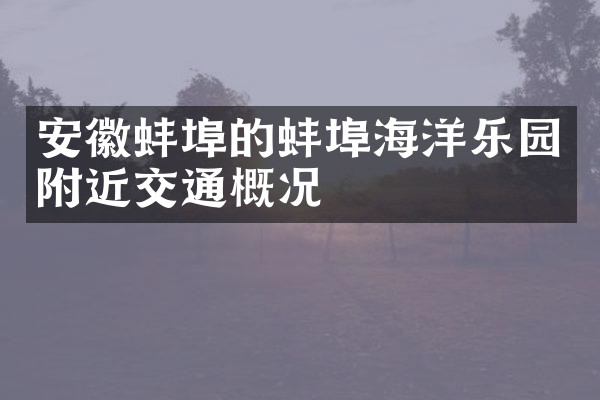 安徽蚌埠的蚌埠海洋乐园附近交通概况