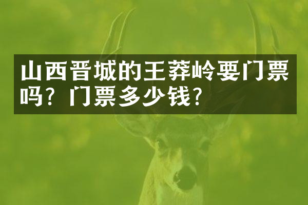 山西晋城的王莽岭要门票吗？门票多少钱？