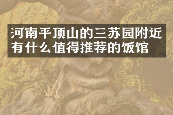 河南平顶山的三苏园附近有什么值得推荐的饭馆吗