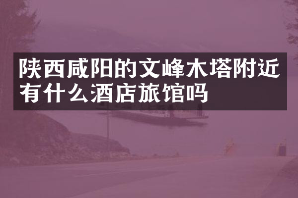 陕西咸阳的文峰木塔附近有什么酒店旅馆吗