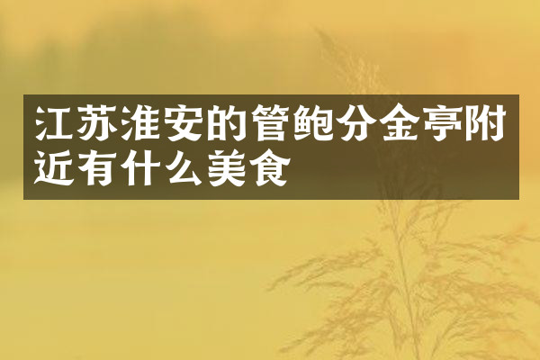 江苏淮安的管鲍分金亭附近有什么美食