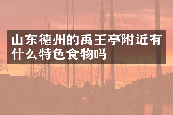 山东德州的禹王亭附近有什么特色食物吗