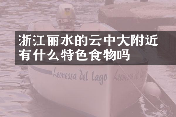 浙江丽水的云中大漈附近有什么特色食物吗