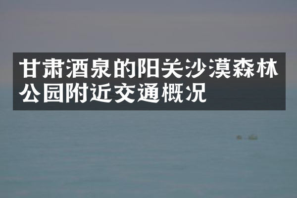 甘肃酒泉的阳关沙漠森林公园附近交通概况