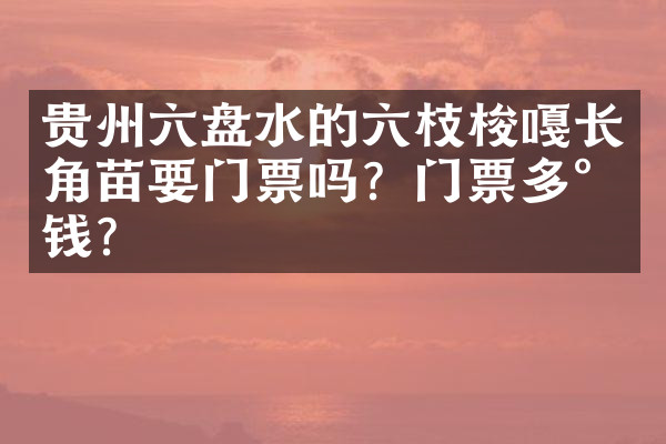 贵州六盘水的六枝梭嘎长角苗要门票吗？门票多少钱？