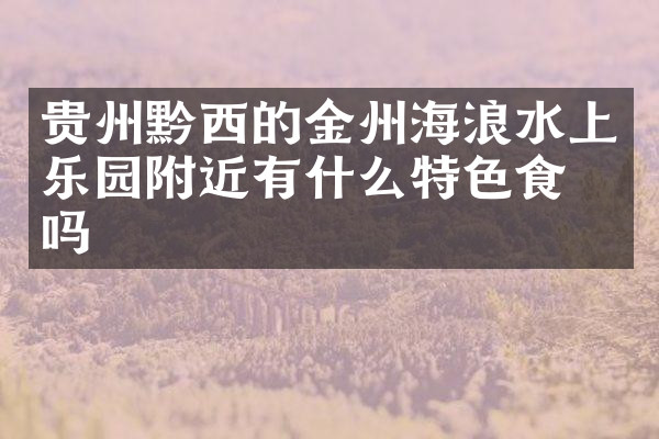 贵州黔西的金州海浪水上乐园附近有什么特色食物吗