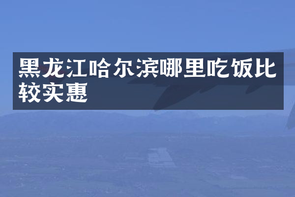 黑龙江哈尔滨哪里吃饭比较实惠
