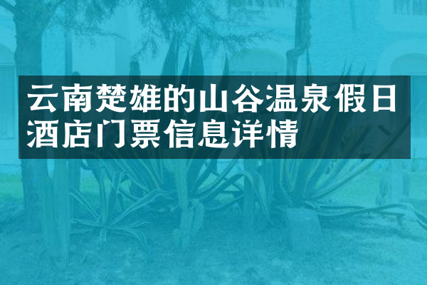 云南楚雄的山谷温泉假日酒店门票信息详情