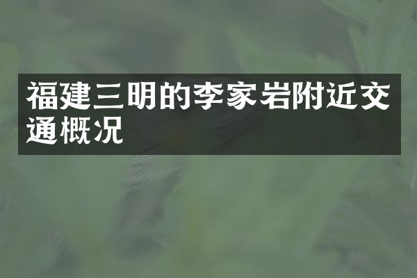福建三明的李家岩附近交通概况