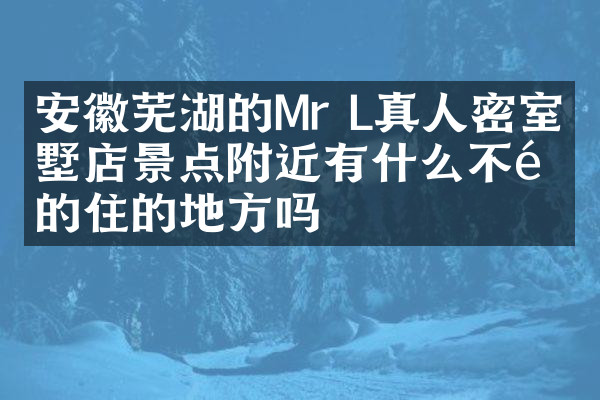 安徽芜湖的Mr L真人密室别墅店景点附近有什么不错的住的地方吗