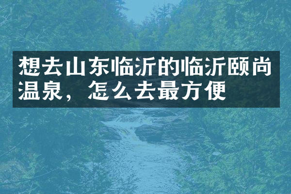 想去山东临沂的临沂颐尚温泉，怎么去最方便