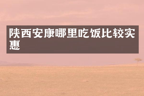 陕西安康哪里吃饭比较实惠