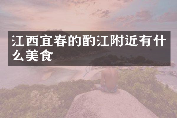 江西宜春的酌江附近有什么美食