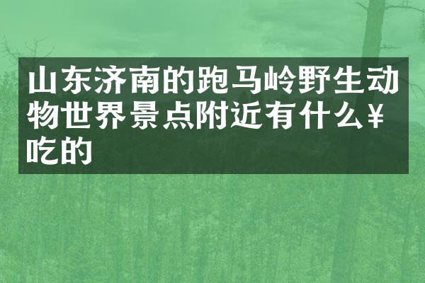 山东济南的跑马岭野生动物世界景点附近有什么好吃的