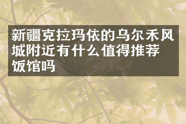新疆克拉玛依的乌尔禾风城附近有什么值得推荐的饭馆吗