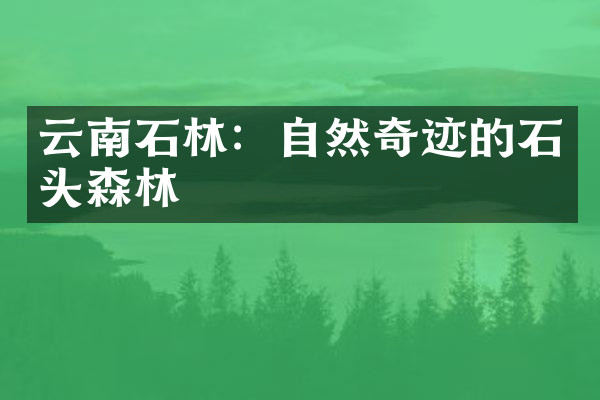 云南石林：自然奇迹的石头森林