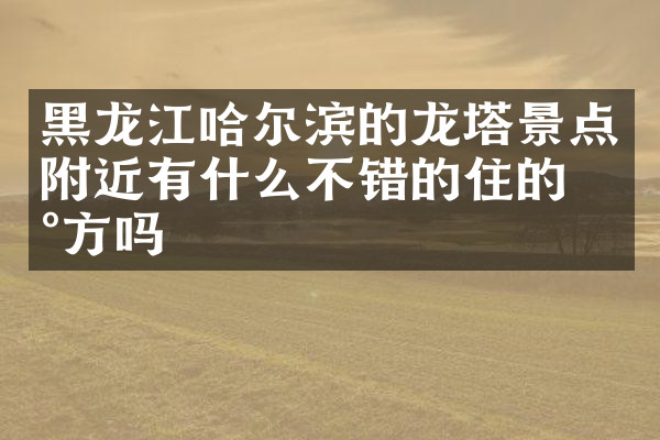 黑龙江哈尔滨的龙塔景点附近有什么不错的住的地方吗