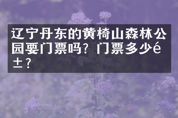 辽宁丹东的黄椅山森林公园要门票吗？门票多少钱？