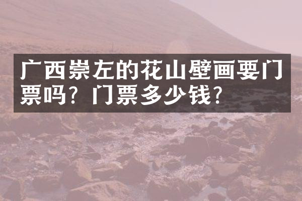 广西崇左的花山壁画要门票吗？门票多少钱？