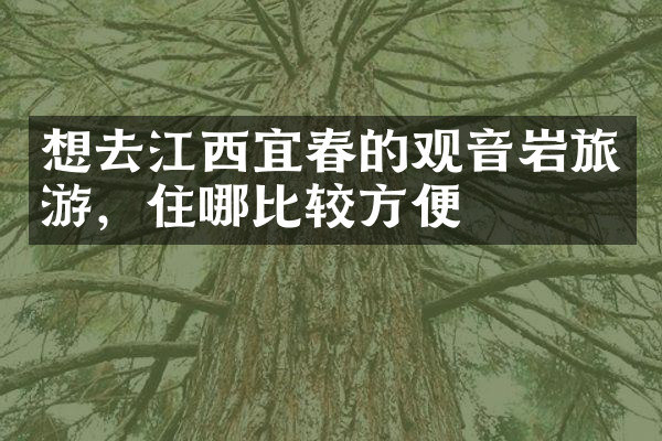 想去江西宜春的观音岩旅游，住哪比较方便