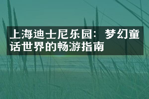 上海迪士尼乐园：梦幻童话世界的畅游指南
